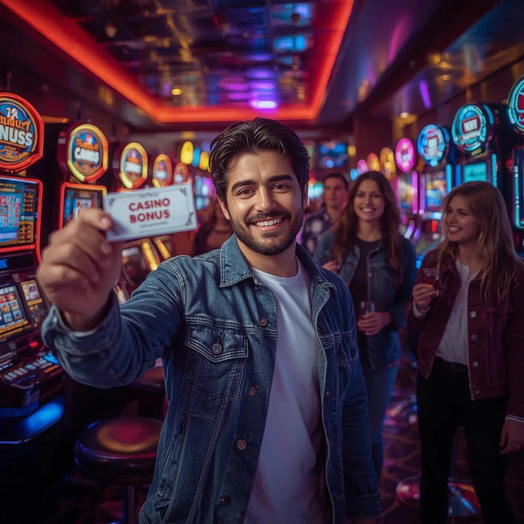 une personne tenant un bonus Neon 54 Casino