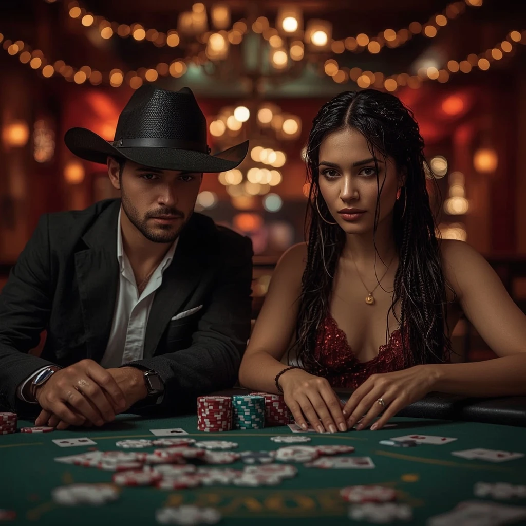 photo de deux joueurs de poker NEON 54 CASINO